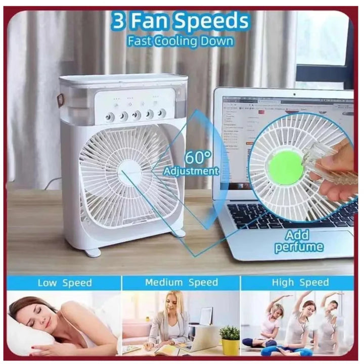 3-in-1 Mini Air Cooler – Chill, Humidify & Glow