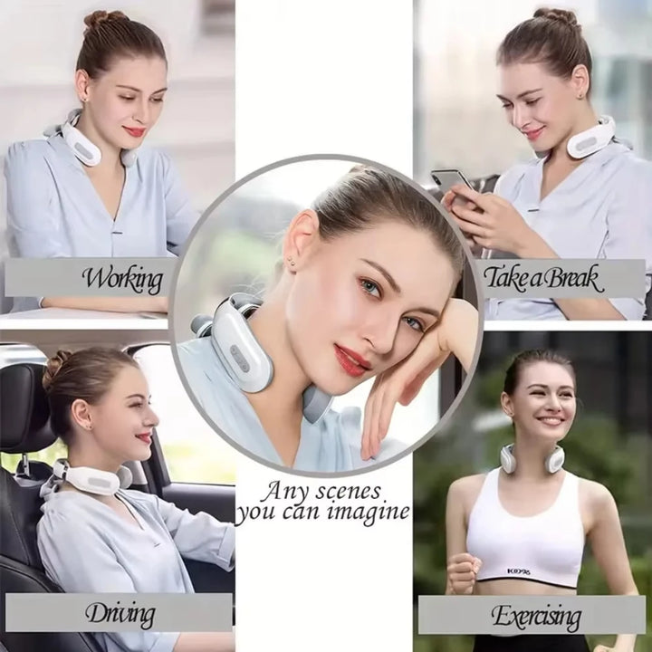 NeckEase™ Portable Smart Neck Massager – Deep Tissue, Heat & Vibration Therapy