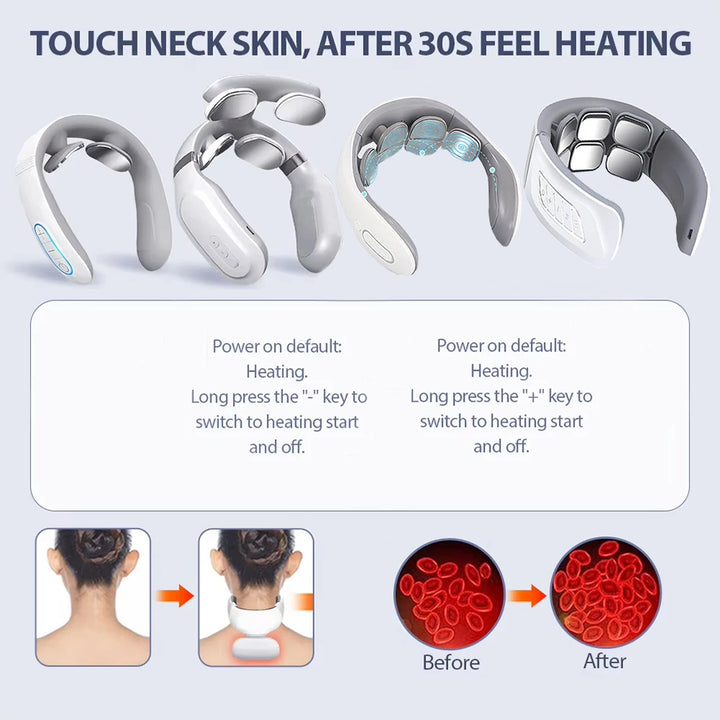 NeckEase™ Portable Smart Neck Massager – Deep Tissue, Heat & Vibration Therapy