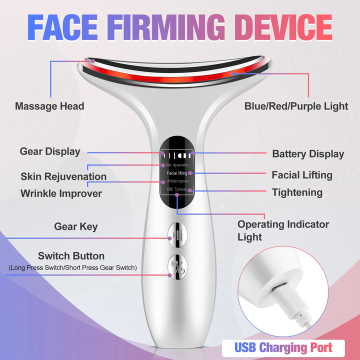 EMS Face & Neck Lift Massager - Rejuvenate, Tighten & Reduce Wrinkles