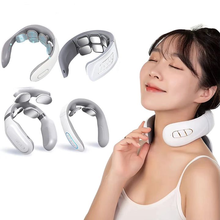 NeckEase™ Portable Smart Neck Massager – Deep Tissue, Heat & Vibration Therapy
