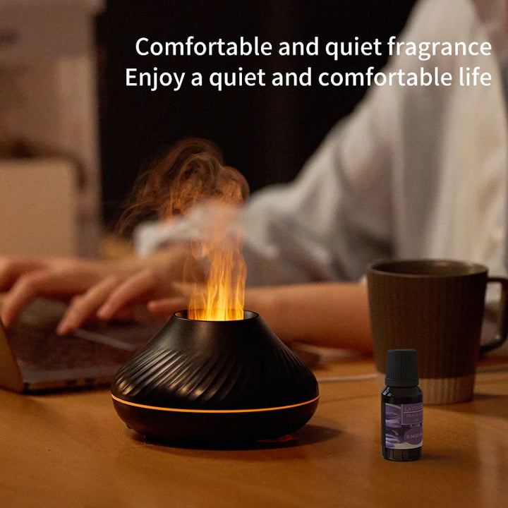 Flame LED Aroma Diffuser – Cozy Mist & Ambient Glow