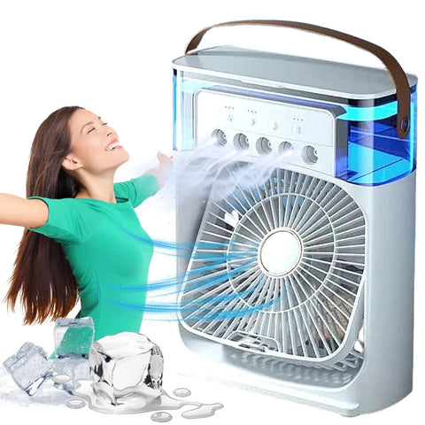 3-in-1 Mini Air Cooler – Chill, Humidify & Glow