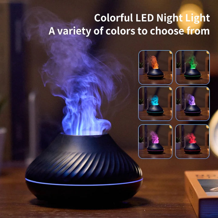 Flame LED Aroma Diffuser – Cozy Mist & Ambient Glow