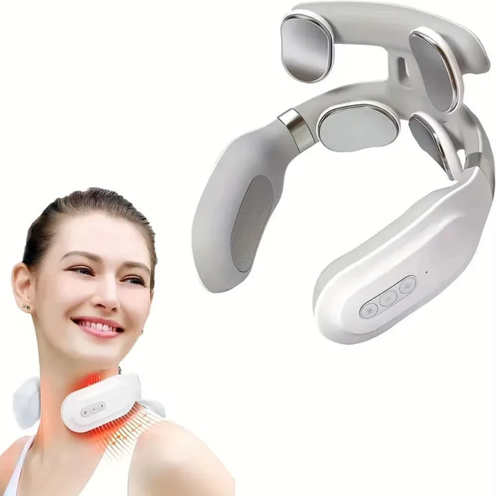 NeckEase™ Portable Smart Neck Massager – Deep Tissue, Heat & Vibration Therapy