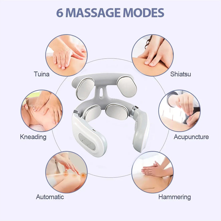 NeckEase™ Portable Smart Neck Massager – Deep Tissue, Heat & Vibration Therapy