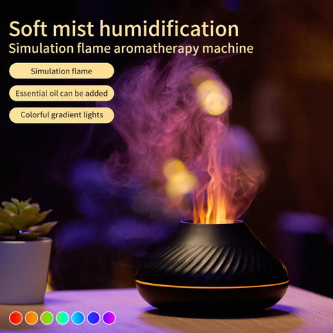 Flame LED Aroma Diffuser – Cozy Mist & Ambient Glow