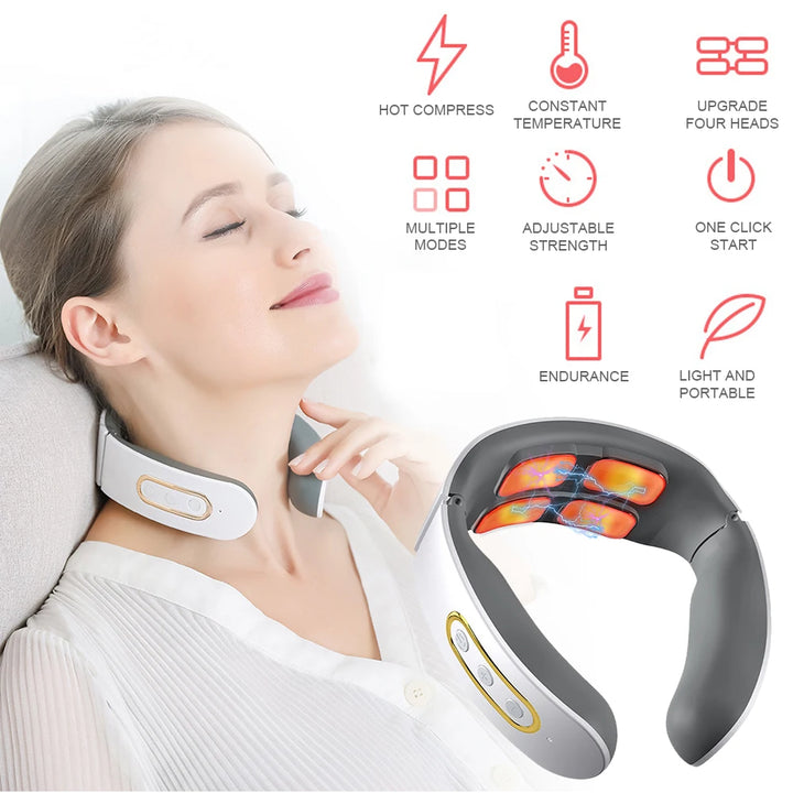 Smart Neck Massager – Deep Relief with Heat & Pulse Therapy**
