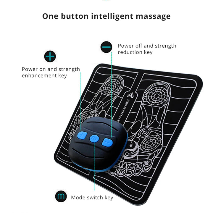 Remote EMS Foot Massager Pad Portable Electric Muscle Stimulation Massage Mat Improve Blood Circulation Relief Pain Relax Feet