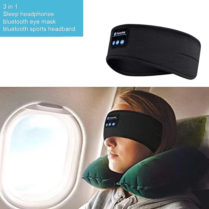 Bluetooth 5.4 Sleep Headphones with Microphone Soft Washable Elastic Breathable Headband Long Battery Life for Travel Sports
