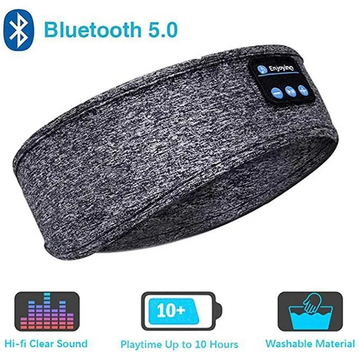 Bluetooth 5.4 Sleep Headphones with Microphone Soft Washable Elastic Breathable Headband Long Battery Life for Travel Sports