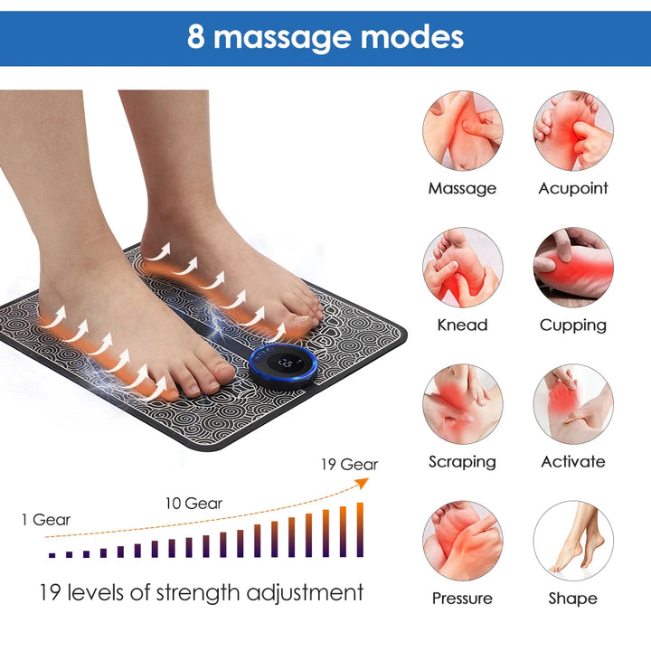 EMS Electric Foot Massager Mat - Relieve Pain & Boost Circulation