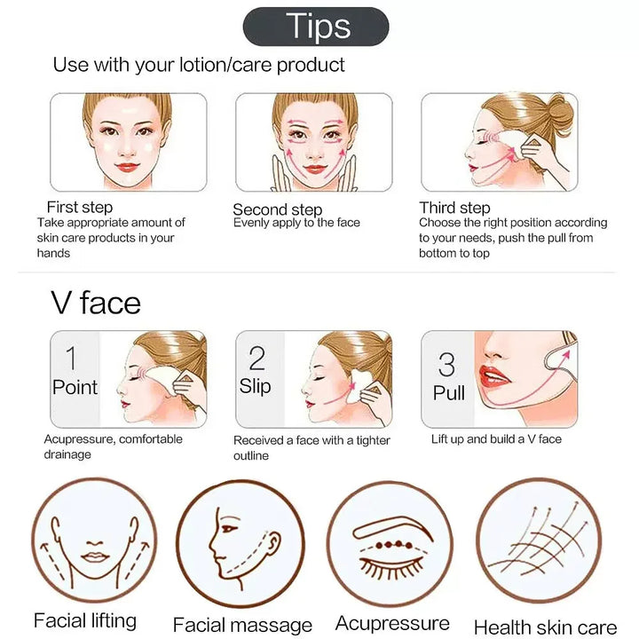 3pcs Resin Roller & Gua Sha Set - Facial & Body Massage for Beauty & Health