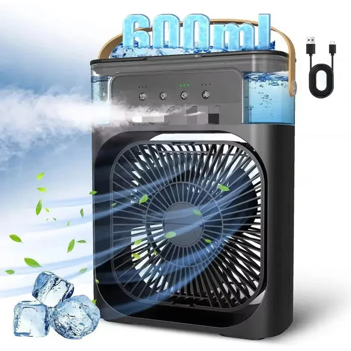 3-in-1 Mini Air Cooler – Chill, Humidify & Glow