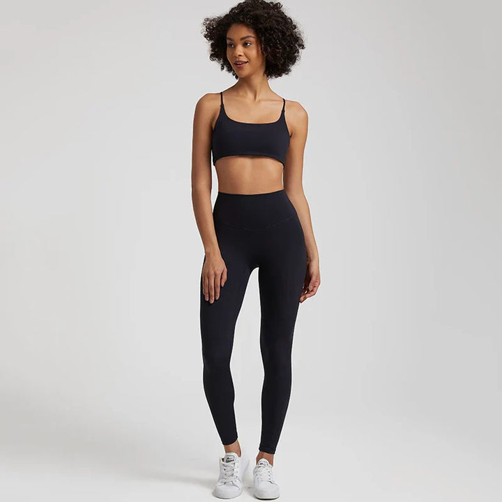 Buttery Soft Gym Set – Leggings & Backless Sports Bra Matching Outfit