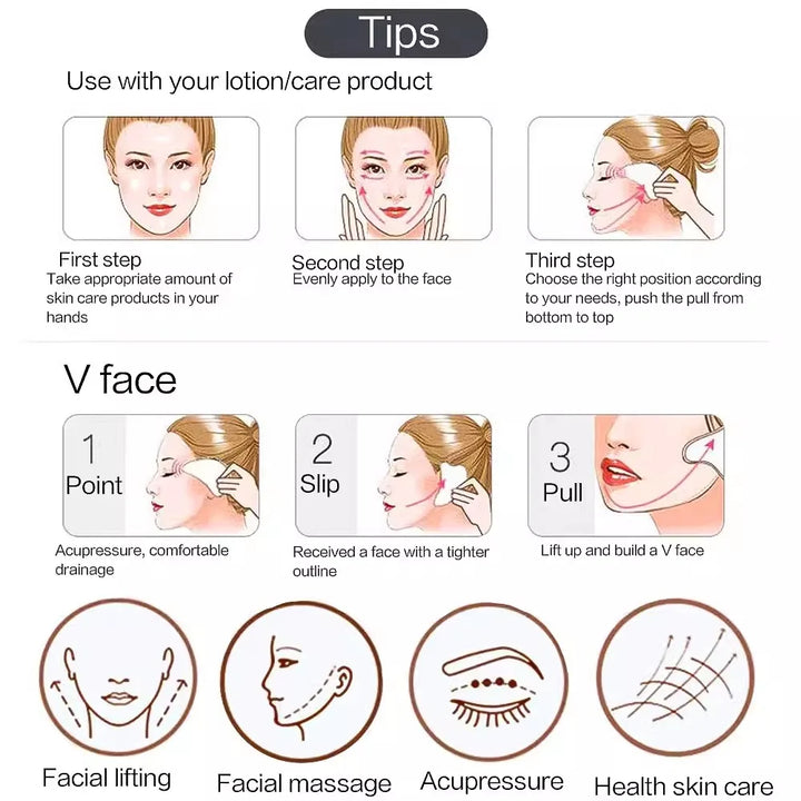 3pcs Resin Roller & Gua Sha Set - Facial & Body Massage for Beauty & Health