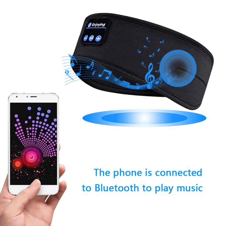 Bluetooth 5.4 Sleep Headphones with Microphone Soft Washable Elastic Breathable Headband Long Battery Life for Travel Sports