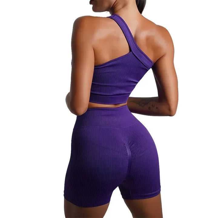 Seamless High-Waist Yoga Set – Workout Leggings & Crop Top for Women