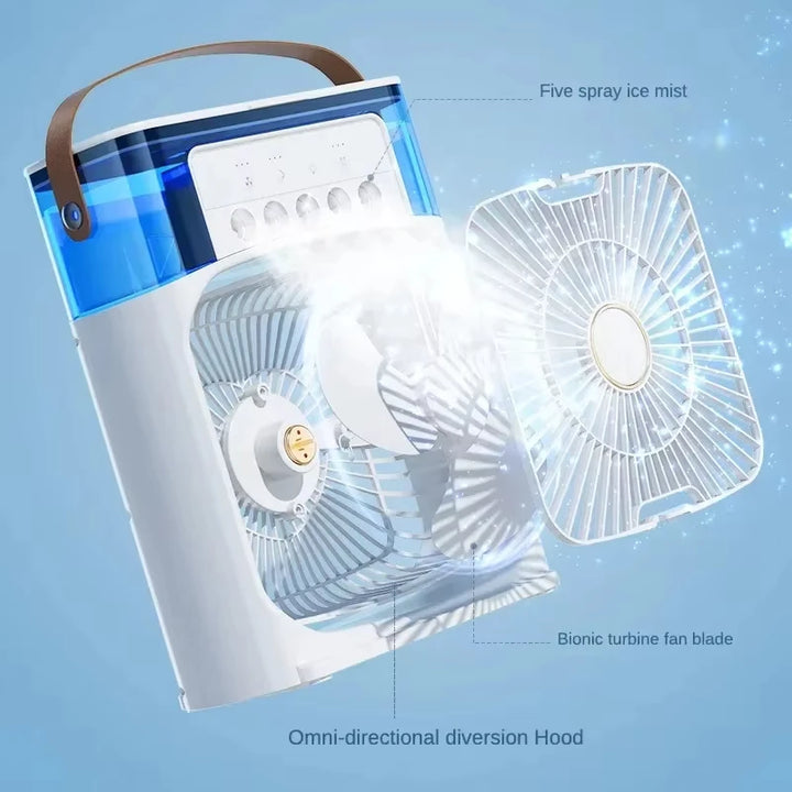 3-in-1 Mini Air Cooler – Chill, Humidify & Glow