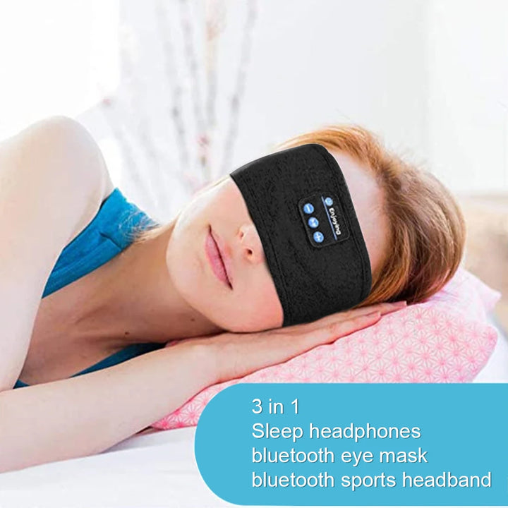 Bluetooth 5.4 Sleep Headphones with Microphone Soft Washable Elastic Breathable Headband Long Battery Life for Travel Sports
