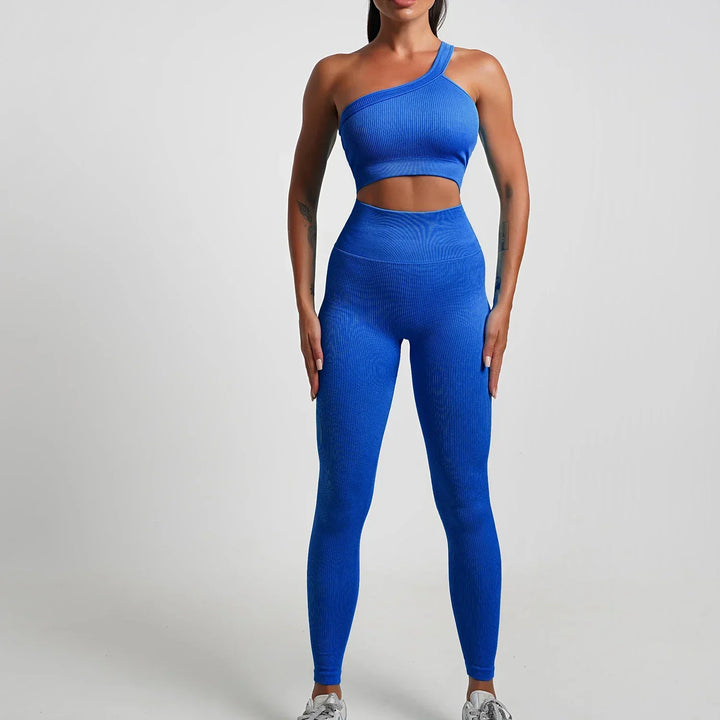 Seamless High-Waist Yoga Set – Workout Leggings & Crop Top for Women