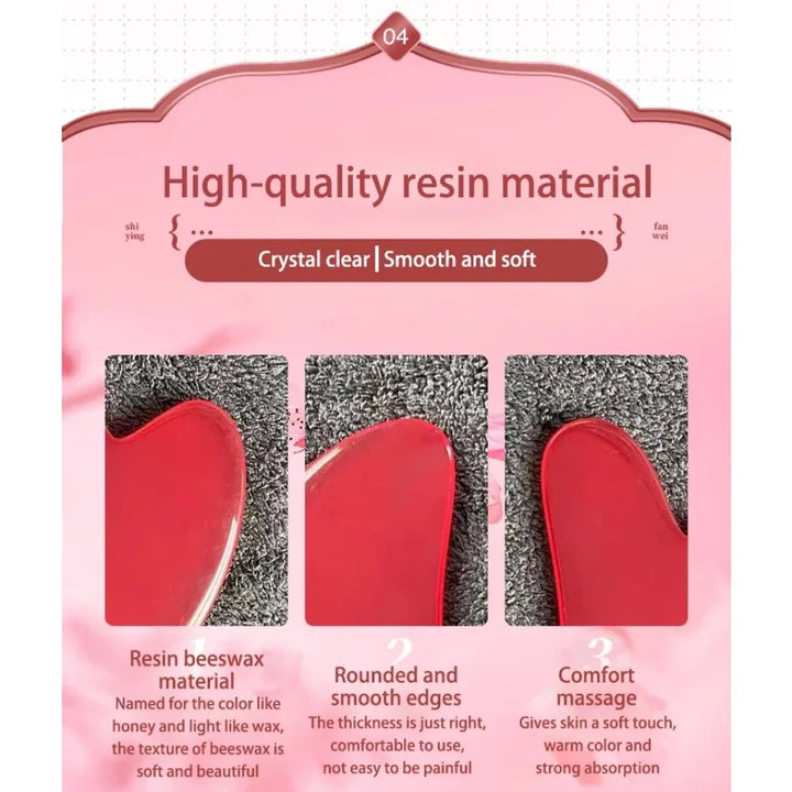 3pcs Resin Roller & Gua Sha Set - Facial & Body Massage for Beauty & Health